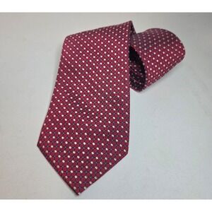 Valerio Garati Silk Tie Red Geometric‎ Pattern Hand Made Luxury Office Work Rare